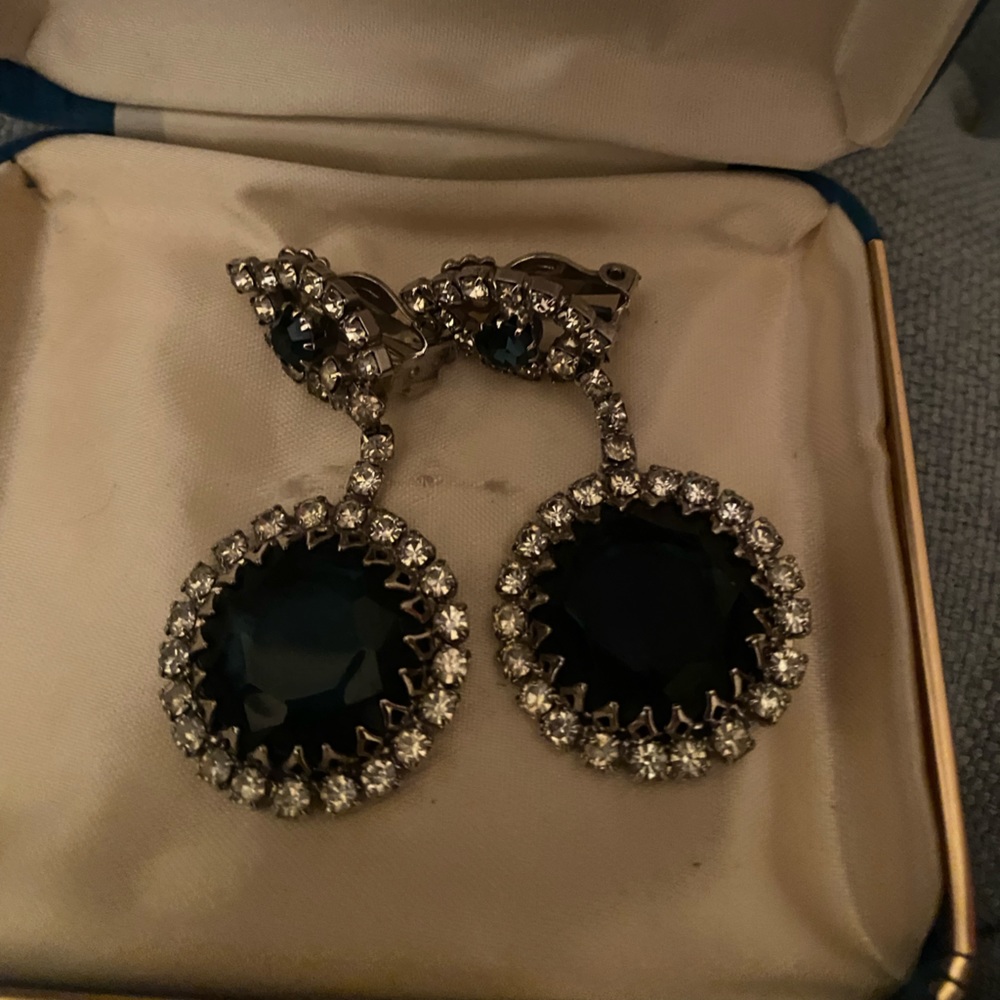 Vintage Rhinestone Earrings - Picture 3 of 5